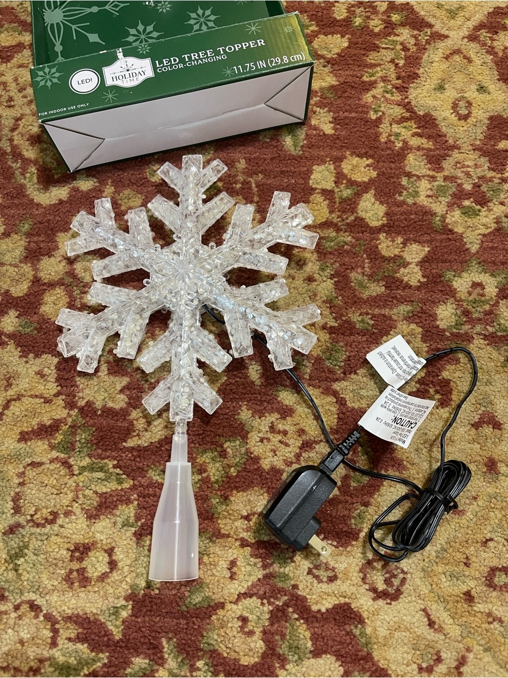 Holiday Time Clear LED Color-Changing Snowflake Tree Topper - Picture 11 of 17
